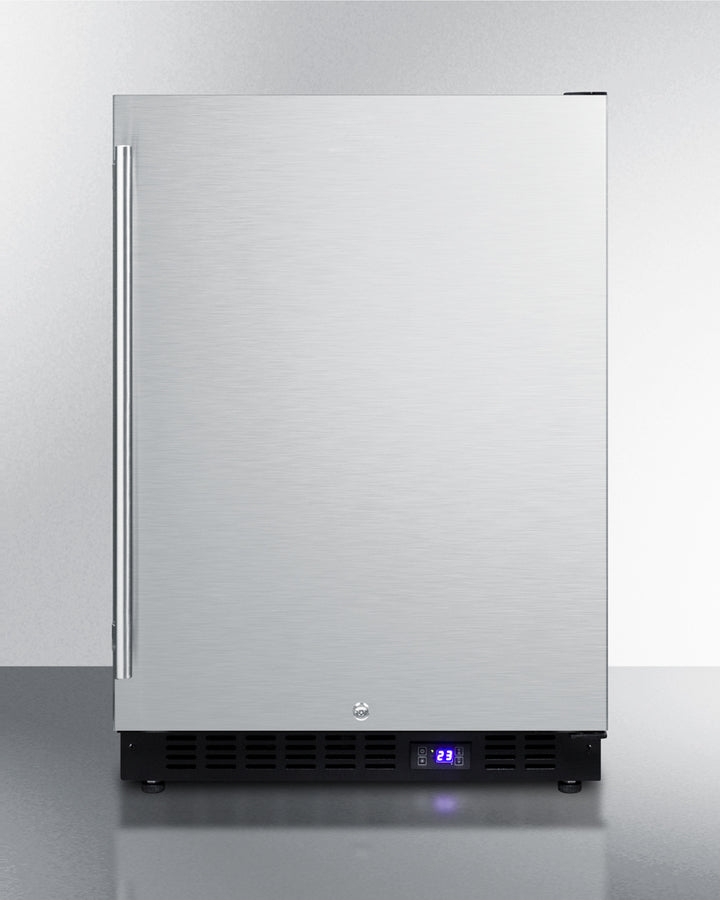 Summit 24" Wide Frost-Free Built-In All-Freezer with Stainless Steel Door and Icemaker