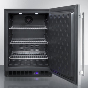 Summit 24" Wide Frost-Free Built-In All-Freezer with Stainless Steel Door