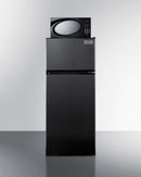 Summit 24" Wide Frost-Free Refrigerator-Freezer-Microwave Combination Unit in Black Finish