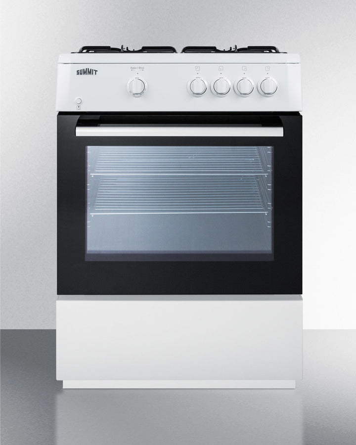 Summit 24" Wide Gas Range with White Cabinet