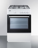Summit 24" Wide Gas Range with White Cabinet