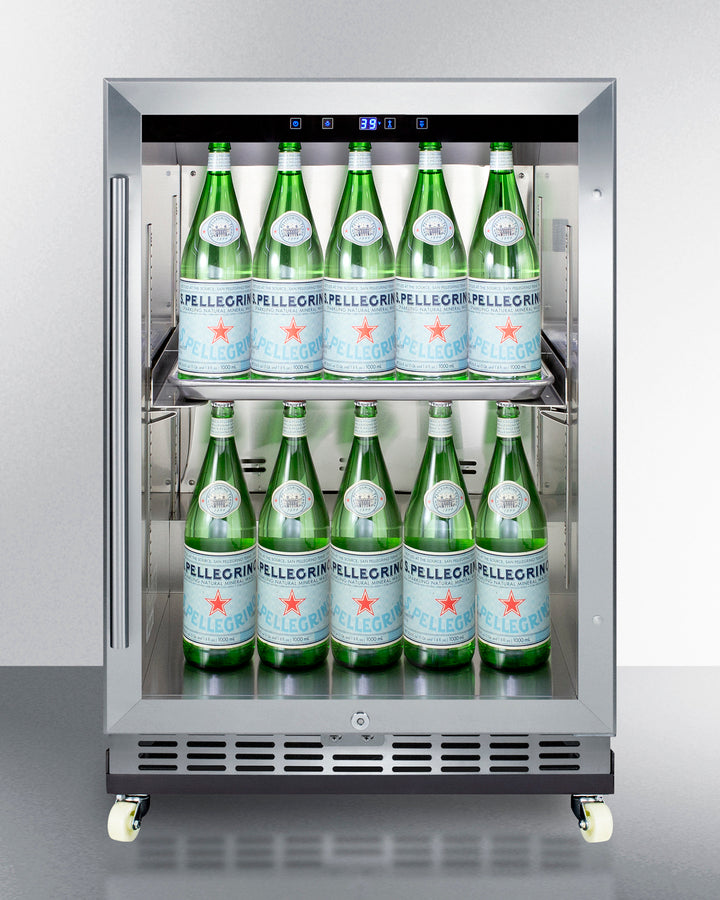 Summit 24" Wide Outdoor Mini Reach-In Beverage Center with Dolly 