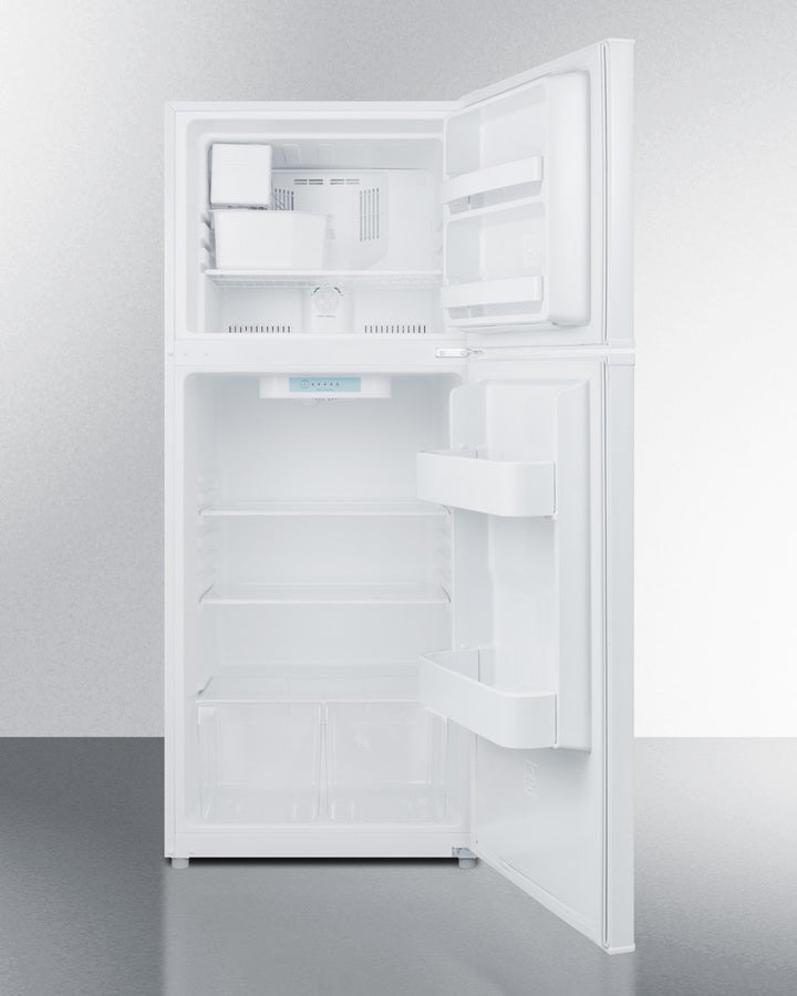Summit 24" Wide Top Mount Refrigerator-Freezer With Icemaker Open