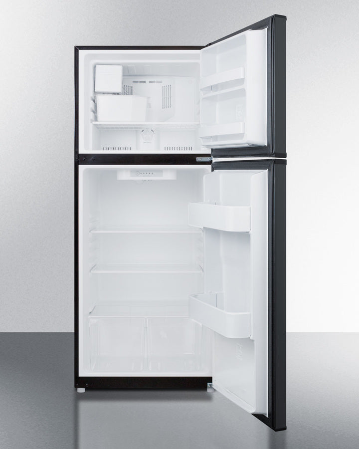 Summit 24" Wide Top Mount Refrigerator-Freezer With Icemaker Open