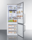 Summit 28" Wide Bottom Freezer Refrigerator in Stainless Steel with Digital Controls