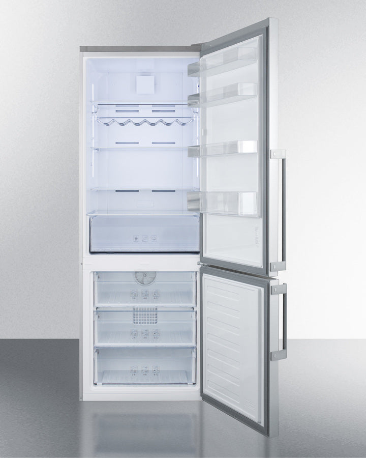Summit 28" Wide Bottom Freezer Refrigerator in Stainless Steel with Digital Controls