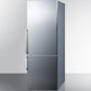 Summit 28" Wide Bottom Freezer Refrigerator in Stainless Steel with Digital Controls
