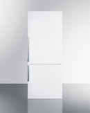 Summit 28" Wide Bottom Freezer Refrigerator in White with Digital Controls