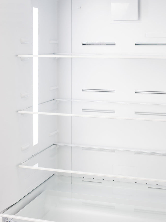 Summit 28" Wide Bottom Freezer Refrigerator in White with Digital Controls