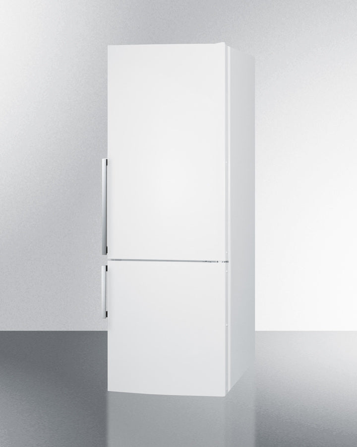 Summit 28" Wide Bottom Freezer Refrigerator in White with Digital Controls