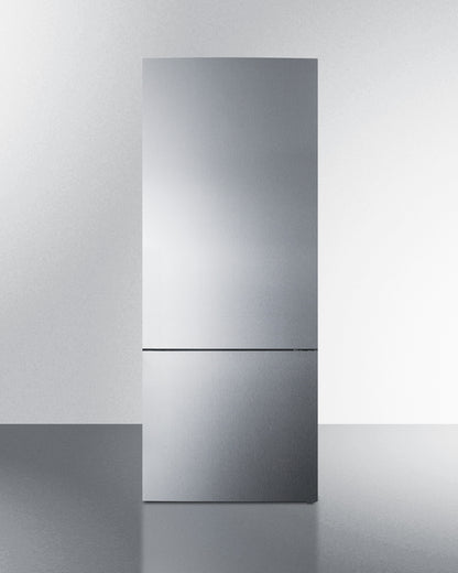 Summit 28" Wide Bottom Freezer Refrigerator with Stainless Steel Doors