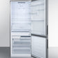 Summit 28" Wide Bottom Freezer Refrigerator with Stainless Steel Doors