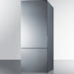Summit 28" Wide Bottom Freezer Refrigerator with Stainless Steel Doors
