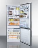 Summit 28" Wide Built-In Bottom Freezer Refrigerator