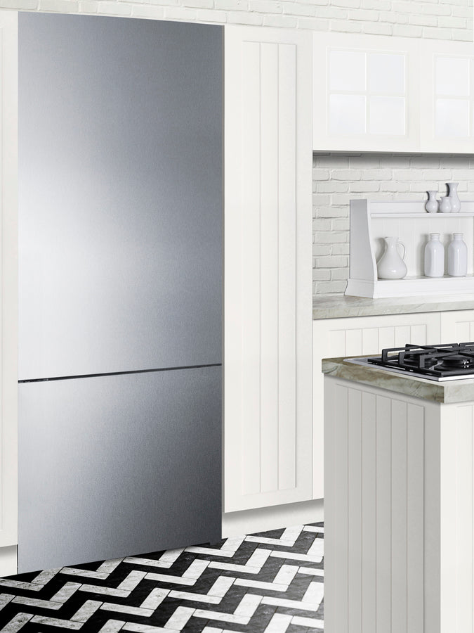 Summit 28" Wide Built-In Bottom Freezer Refrigerator with Left Hand Door Swing