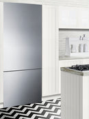 Summit 28" Wide Built-In Bottom Freezer Refrigerator with Left Hand Door Swing