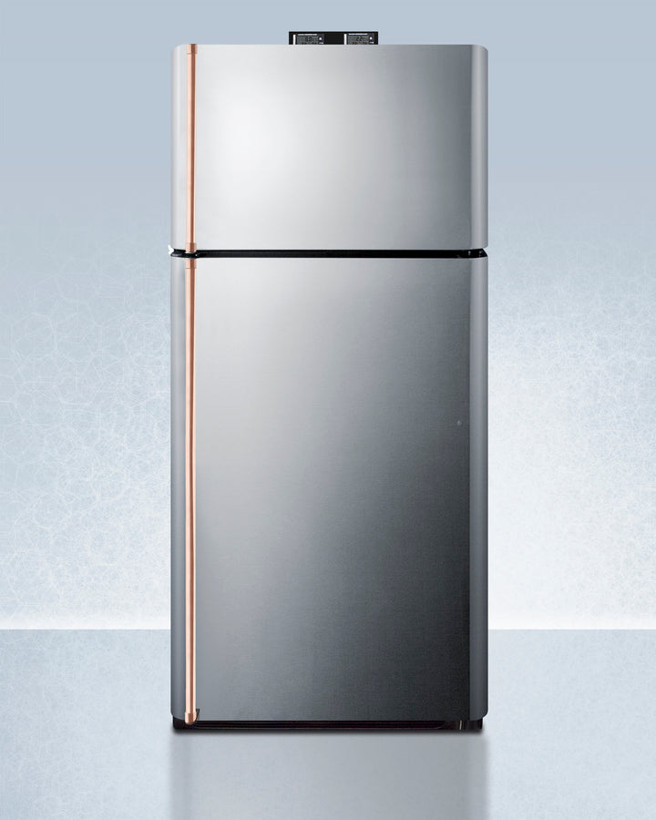 Summit 30" Wide Break Room Refrigerator-Freezer with Antimicrobial Pure Copper Handles Front