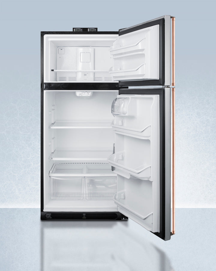 Summit 30" Wide Break Room Refrigerator-Freezer with Antimicrobial Pure Copper Handles Open