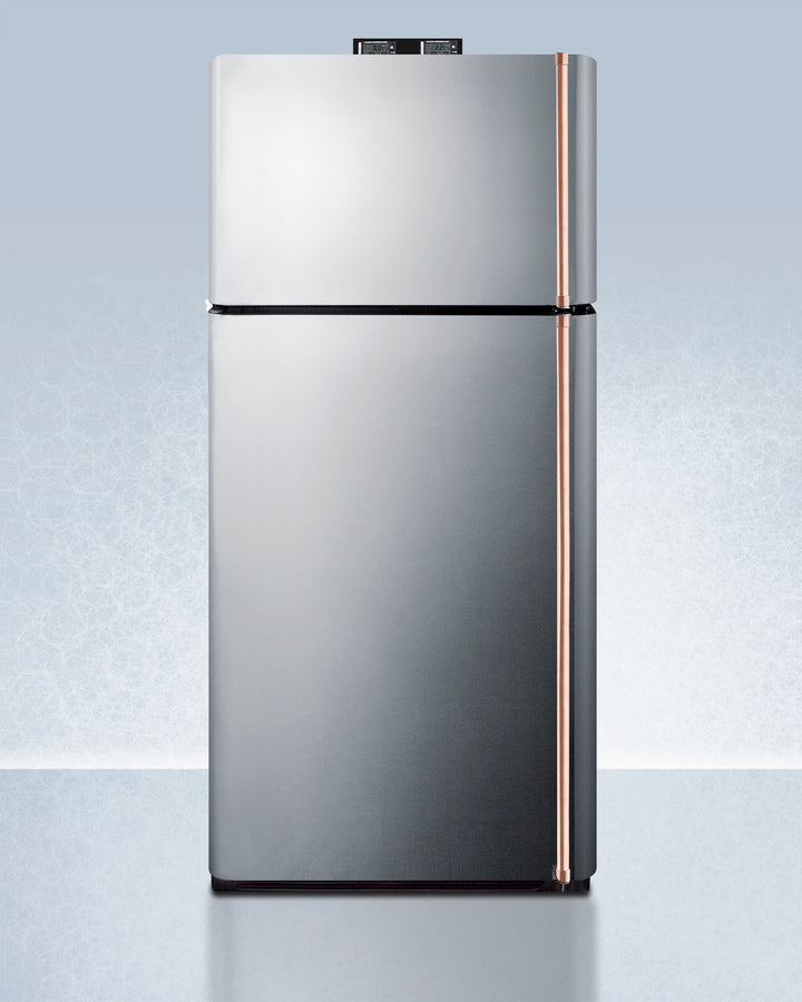 Summit 30" Wide Break Room Refrigerator-Freezer with Antimicrobial Pure Copper Handles