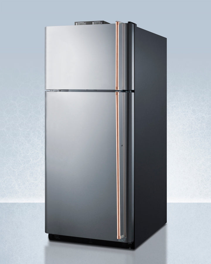 Summit 30" Wide Break Room Refrigerator-Freezer with Antimicrobial Pure Copper Handles