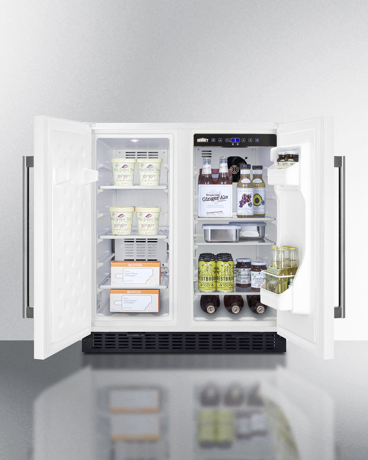 Summit 30" Wide Built-In Refrigerator-Freezer in White Finish