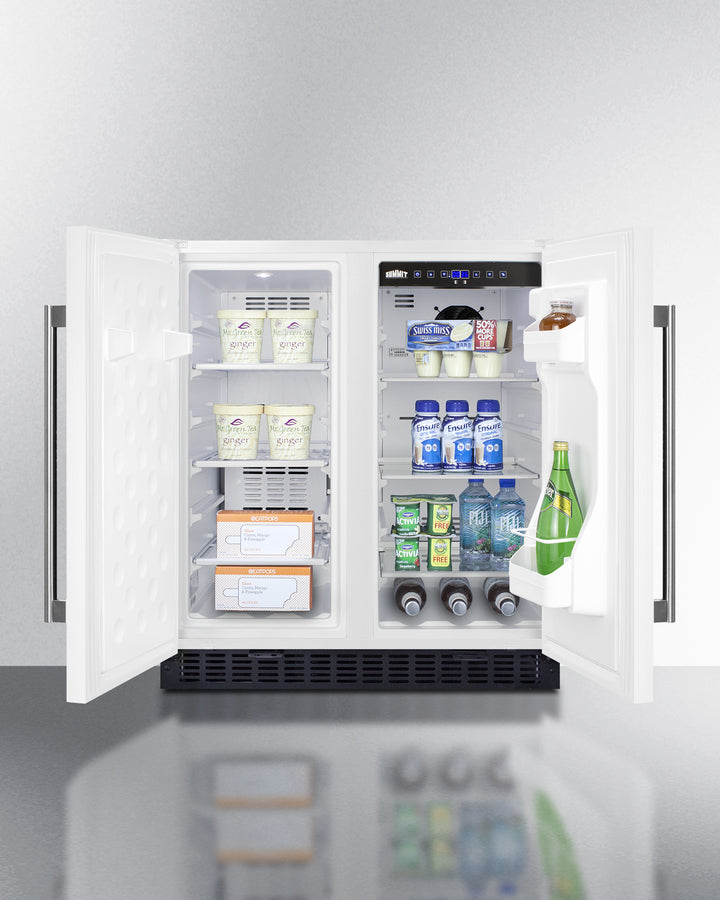 Summit 30" Wide Built-In Refrigerator-Freezer in White Finish