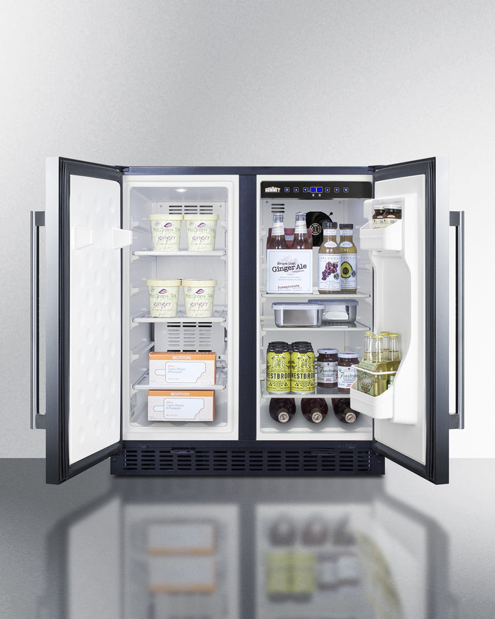 Summit 30" Wide Built-In Refrigerator-Freezer with Stainless Steel Doors