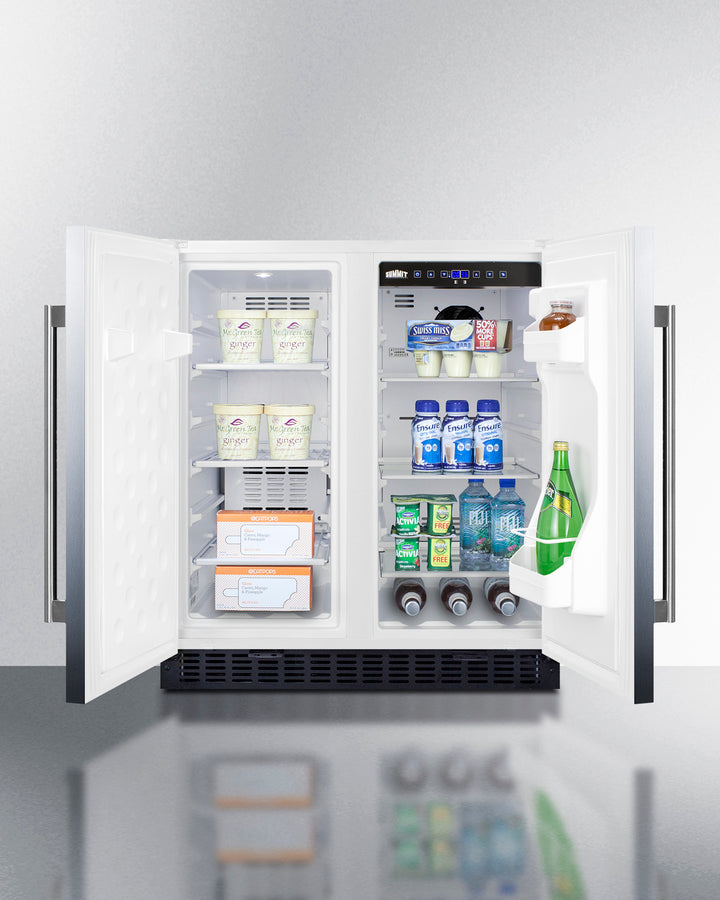 Summit 30" Wide Built-In Refrigerator-Freezer with Stainless Steel Doors