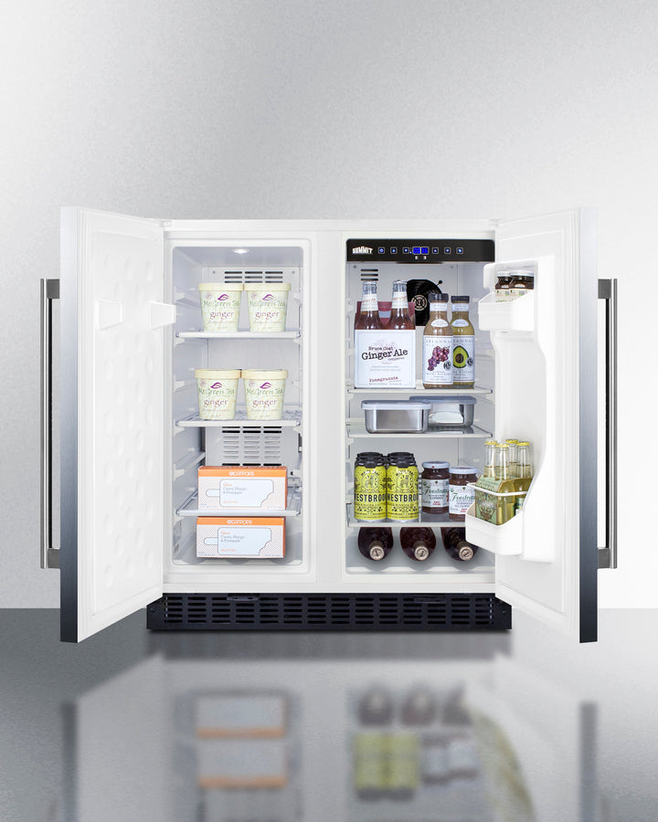 Summit 30" Wide Built-In Refrigerator-Freezer with Stainless Steel Exterior