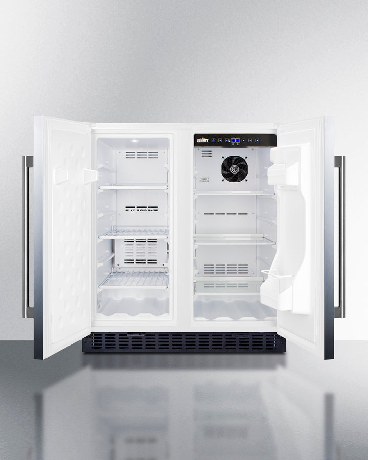 Summit 30" Wide Built-In Refrigerator-Freezer with Stainless Steel Exterior
