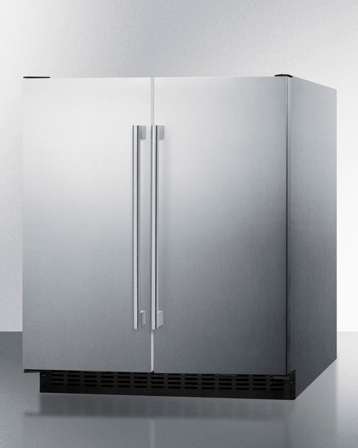 Summit 30" Wide Built-In Refrigerator-Freezer with Stainless Steel Exterior