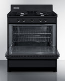 Summit 30" Wide Gas Range, Open Burners