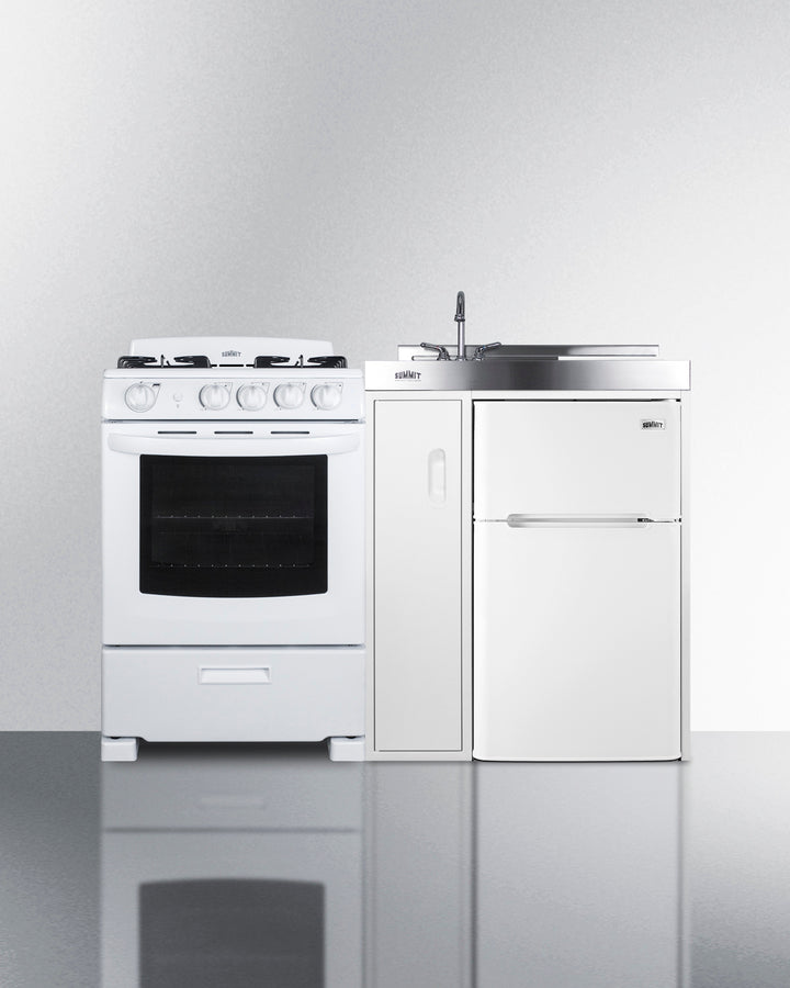 Summit 54" Wide All-in-One Kitchenette with Gas Range Front