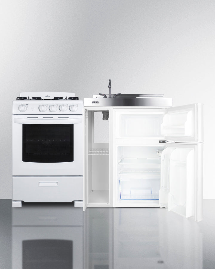 Summit 54" Wide All-in-One Kitchenette with Gas Range Open