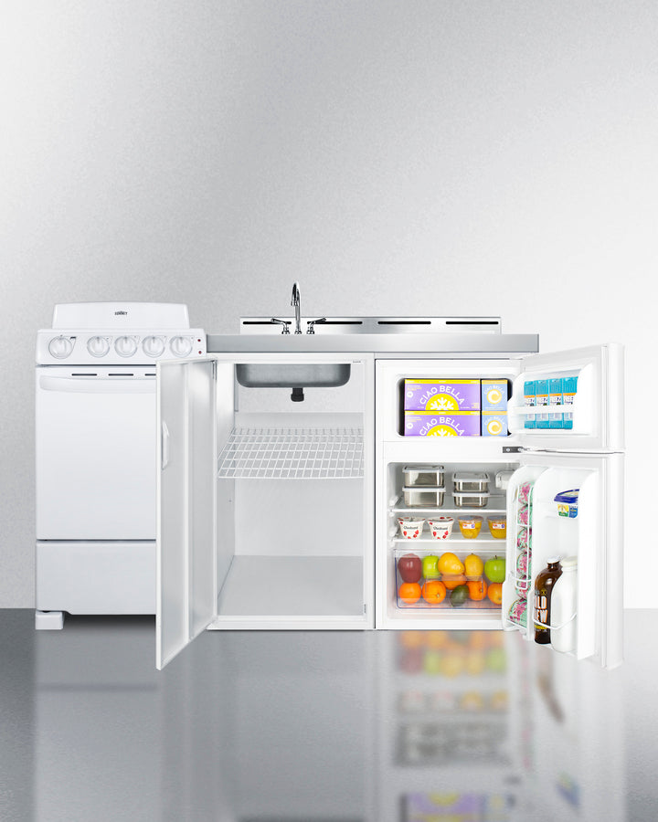 Summit 60" Wide All-in-One Kitchenette with Electric Coil Range Full