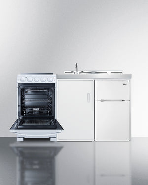 Summit 60" Wide All-in-One Kitchenette with Electric Range Open