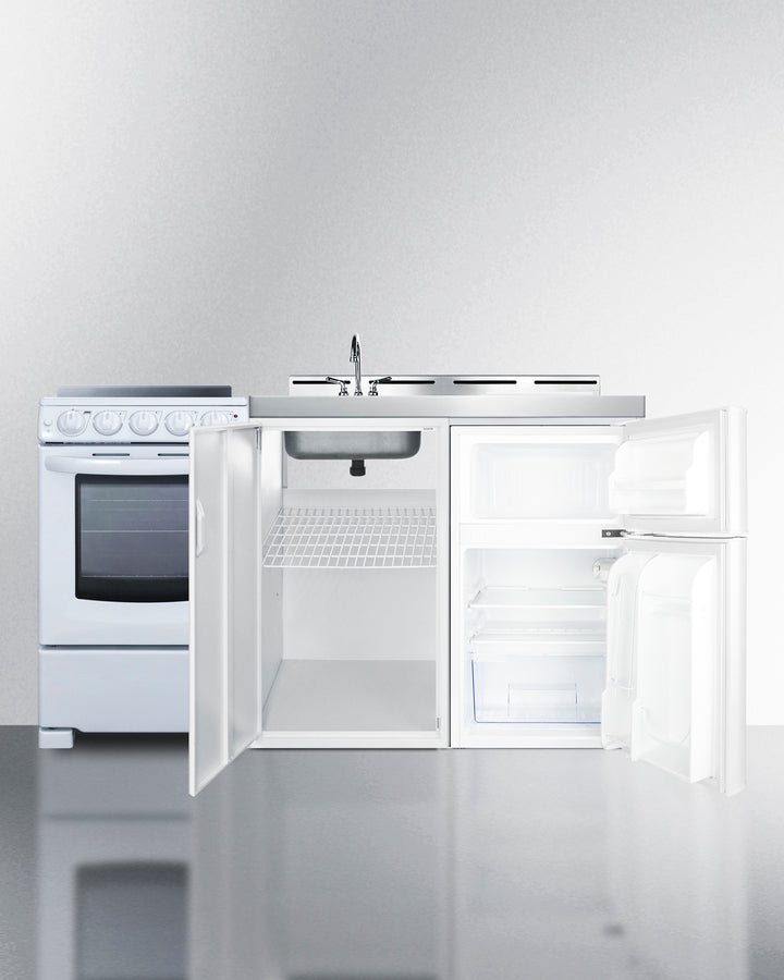 Summit 60" Wide All-in-One Kitchenette with Electric Range Open