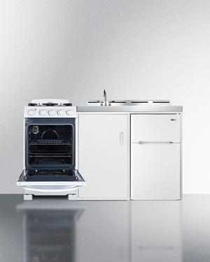Summit 60" Wide All-in-One Kitchenette with Gas Range Open