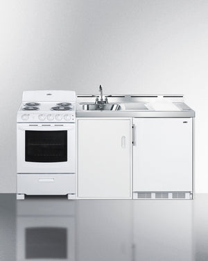Summit 72" Wide All-in-One Kitchenette with Electric Coil Range Front