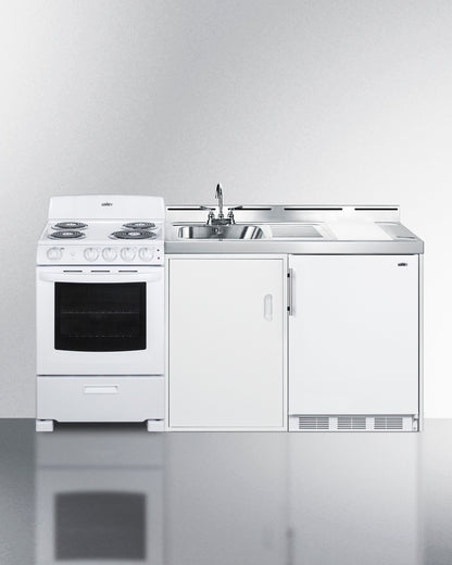 Summit 72" Wide All-in-One Kitchenette with Electric Coil Range Front
