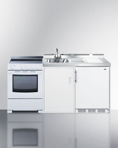 Summit 72" Wide All-in-One Kitchenette with Electric Range Front