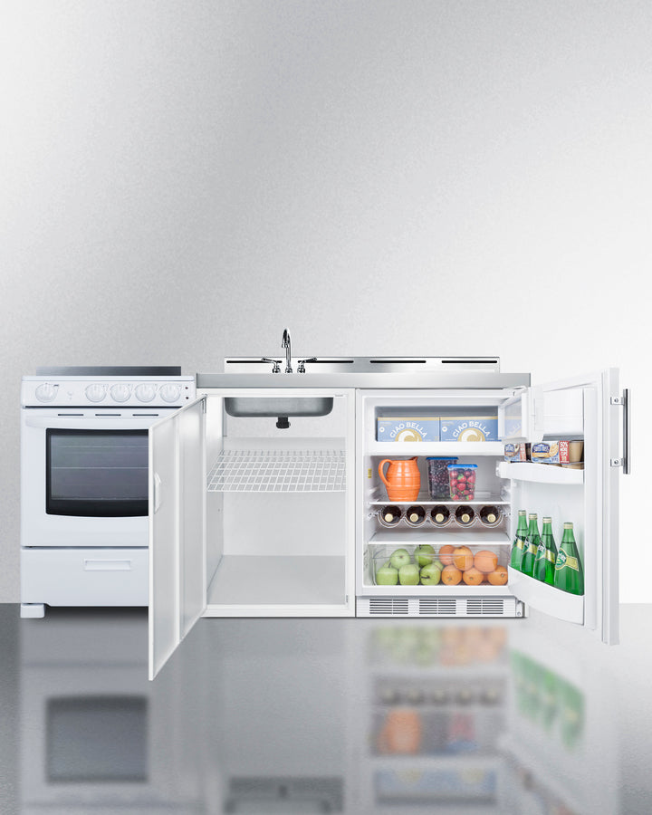 Summit 72" Wide All-in-One Kitchenette with Electric Range Full