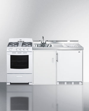 Summit 72" Wide All-in-One Kitchenette with Gas Range Front