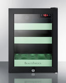 Summit BeautiFridge Cosmetics Cooler with Mint Shelving and Glass Door