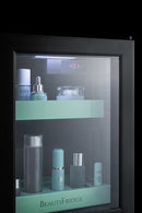 Summit BeautiFridge Cosmetics Cooler with Mint Shelving and Glass Door
