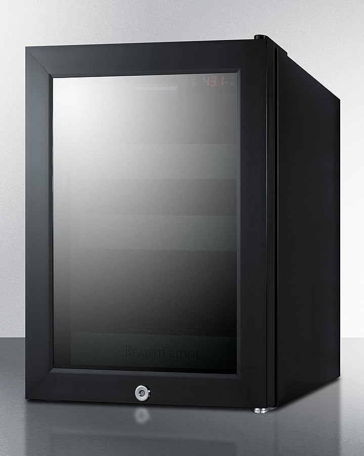 Summit BeautiFridge Cosmetics Cooler with Mint Shelving and Tinted Glass Door
