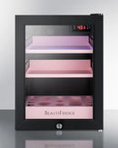 Summit BeautiFridge Cosmetics Cooler with Pink Shelving and Glass Door