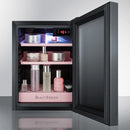 Summit BeautiFridge Cosmetics Cooler with Pink Shelving and Tinted Glass Door