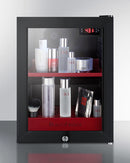 Summit BeautiFridge Cosmetics Cooler with Ruby Shelving and Glass Door