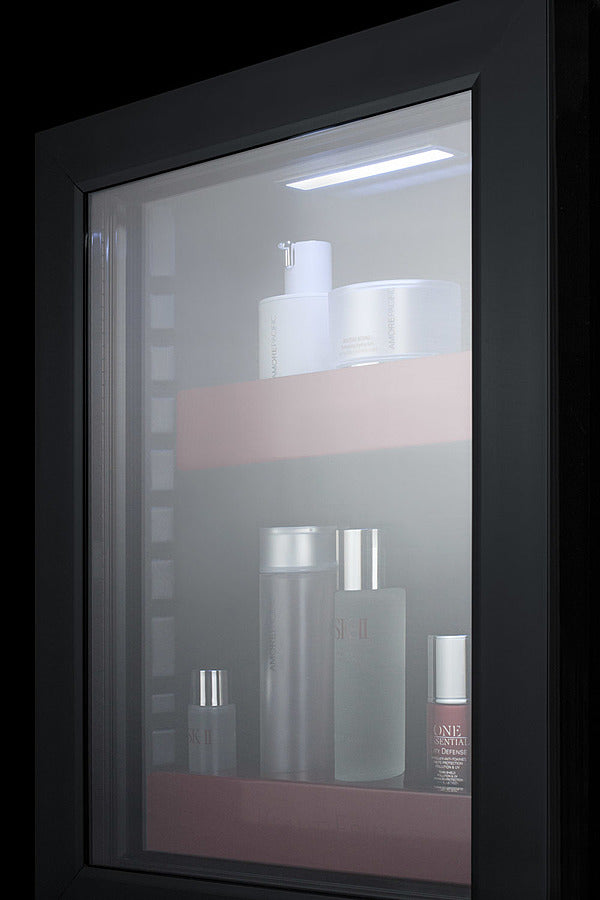 Summit BeautiFridge Cosmetics Cooler with Ruby Shelving and Glass Door
